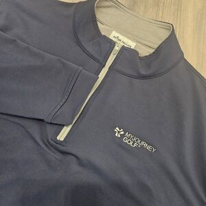 Peter Millar Perth Mens XLarge 1/4 Zip Golf Pullover Blue Performance Casual